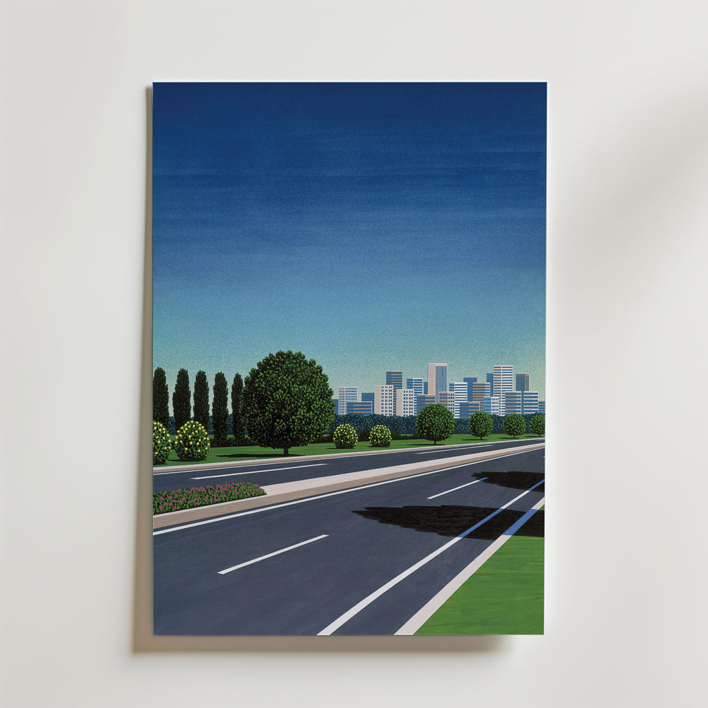Hiroshi Nagai City Driveway Poster utan passepartout