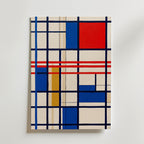 Linear Harmony, grafisk De Stijl-linjekonst, poster tryckt i Sverige från Bozetto