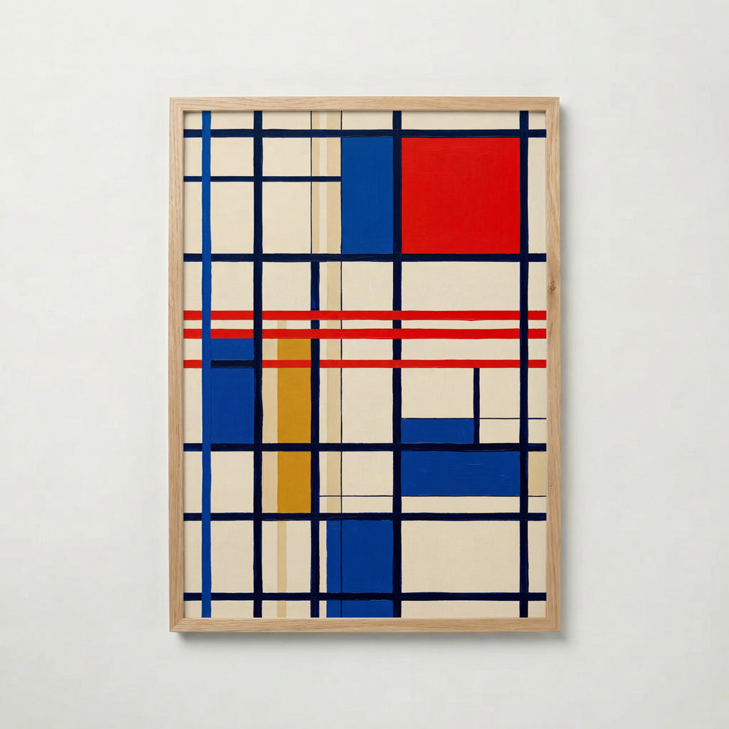 Linear Harmony i ekram, grafisk De Stijl-linjekonst, affisch från Bozetto