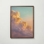 Dusk Drift Poster i valnötsram, bärnstensgula moln från Bozetto med fri frakt över 499 kr