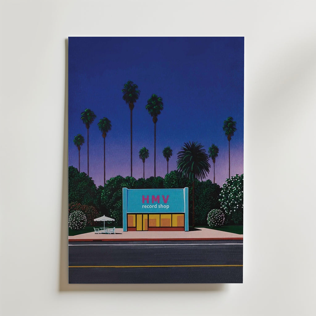 Hiroshi Nagai HMV Record Shop Poster utan passepartout