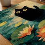 Lily Pond Cat poster pa skrivbord, konstverk utan passepartout - Bozetto konsttryck