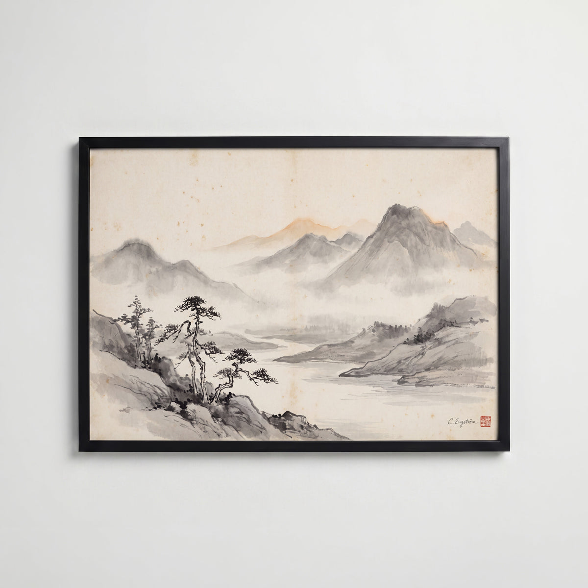 Mountains By Caroline Engström – svart ram