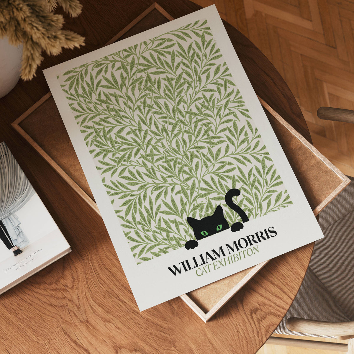 William Morris Cat Exhibition poster visad rakt fram – Bozetto affisch i hög tryckkvalitet