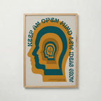 Open Mind Poster i ekram, grafisk affisch med profilmotiv från Bozetto