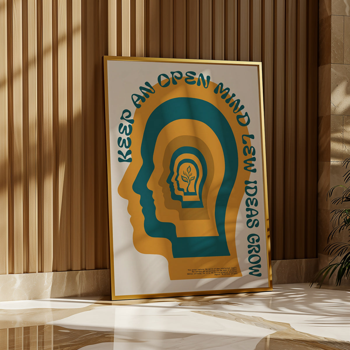 Open Mind Poster i ram på en vägg, retroinspirerad väggkonst med fri frakt över 499 kr