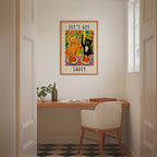Lets Get Saucy Cat Dinner Poster room
