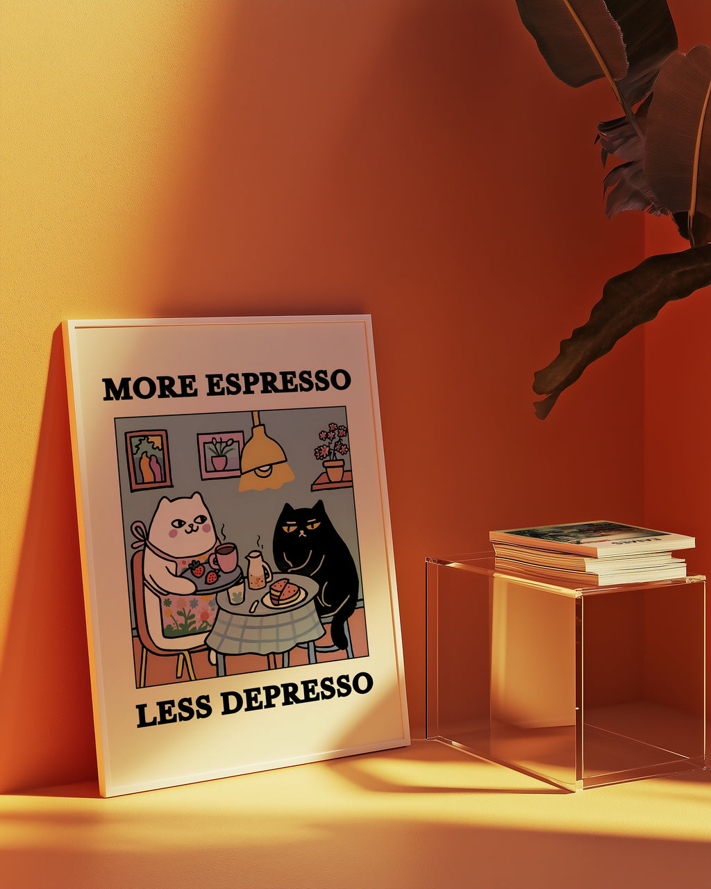 Espresso Therapy poster i inramad miljö – Bozetto konsttryck i hög kvalitet
