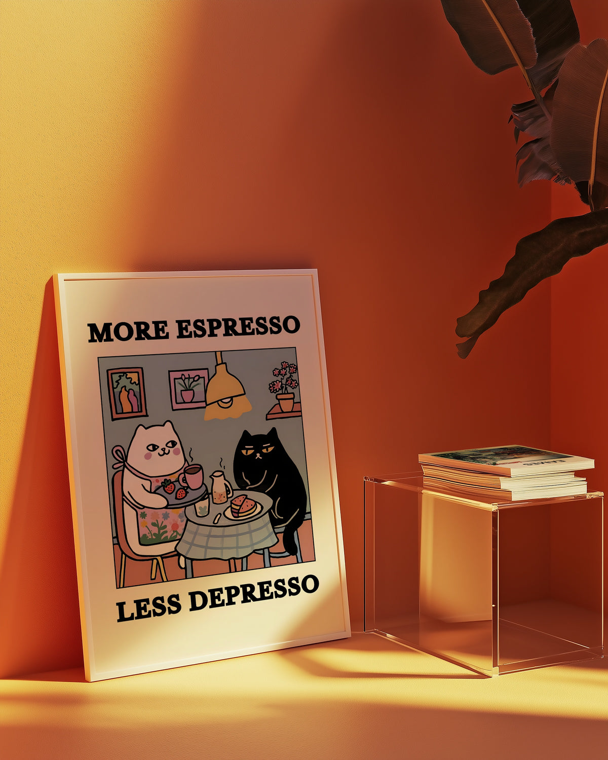 Espresso Therapy poster i inramad miljö – Bozetto konsttryck i hög kvalitet