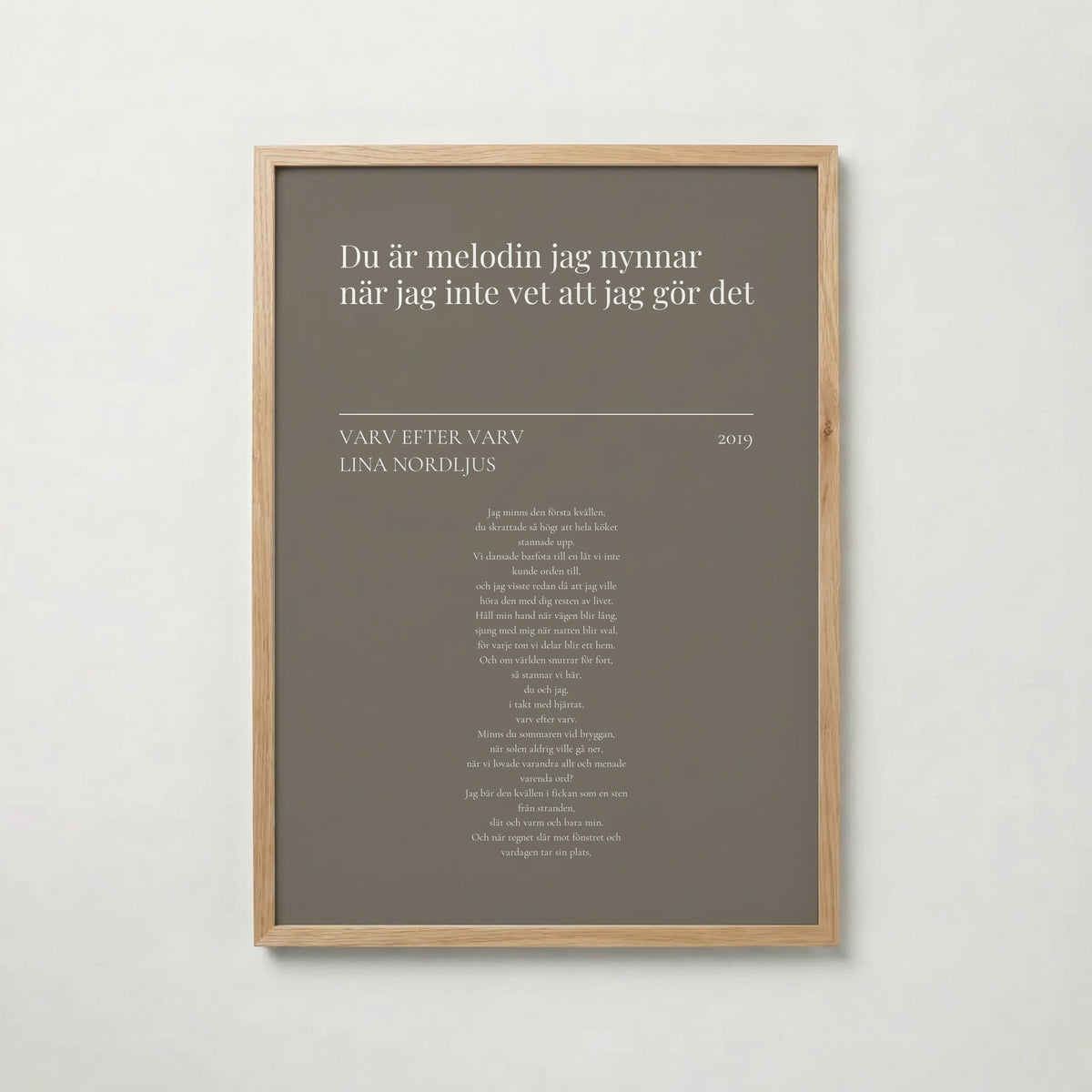 Personlig låttextposter i ekram