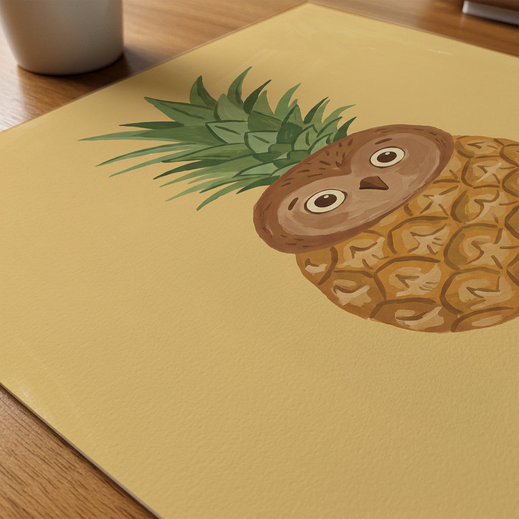 Pineappowl Poster – närbild på papper