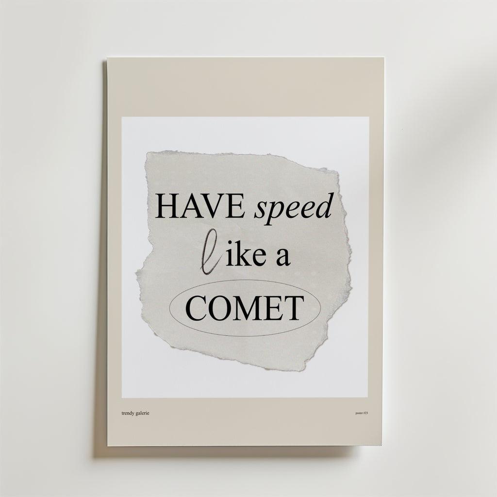 Speed Like A Comet – stilfullt konsttryck från Bozetto, tryckt på matt finpapper