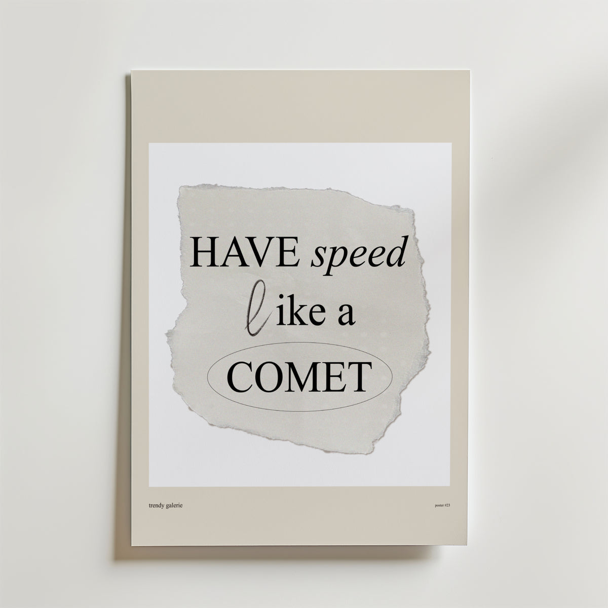 Speed Like A Comet – stilfullt konsttryck från Bozetto, tryckt på matt finpapper