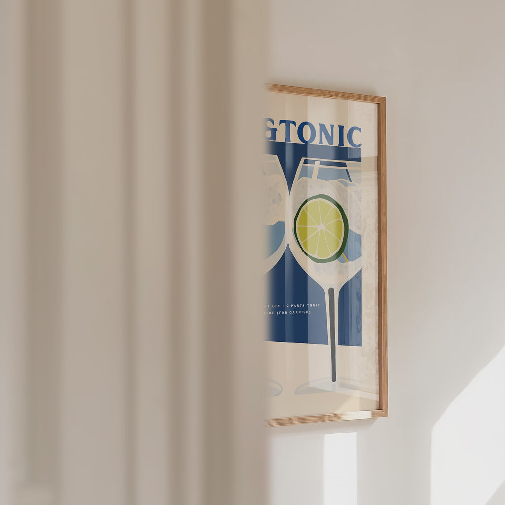 Plakat koktajlu Gin & Tonic