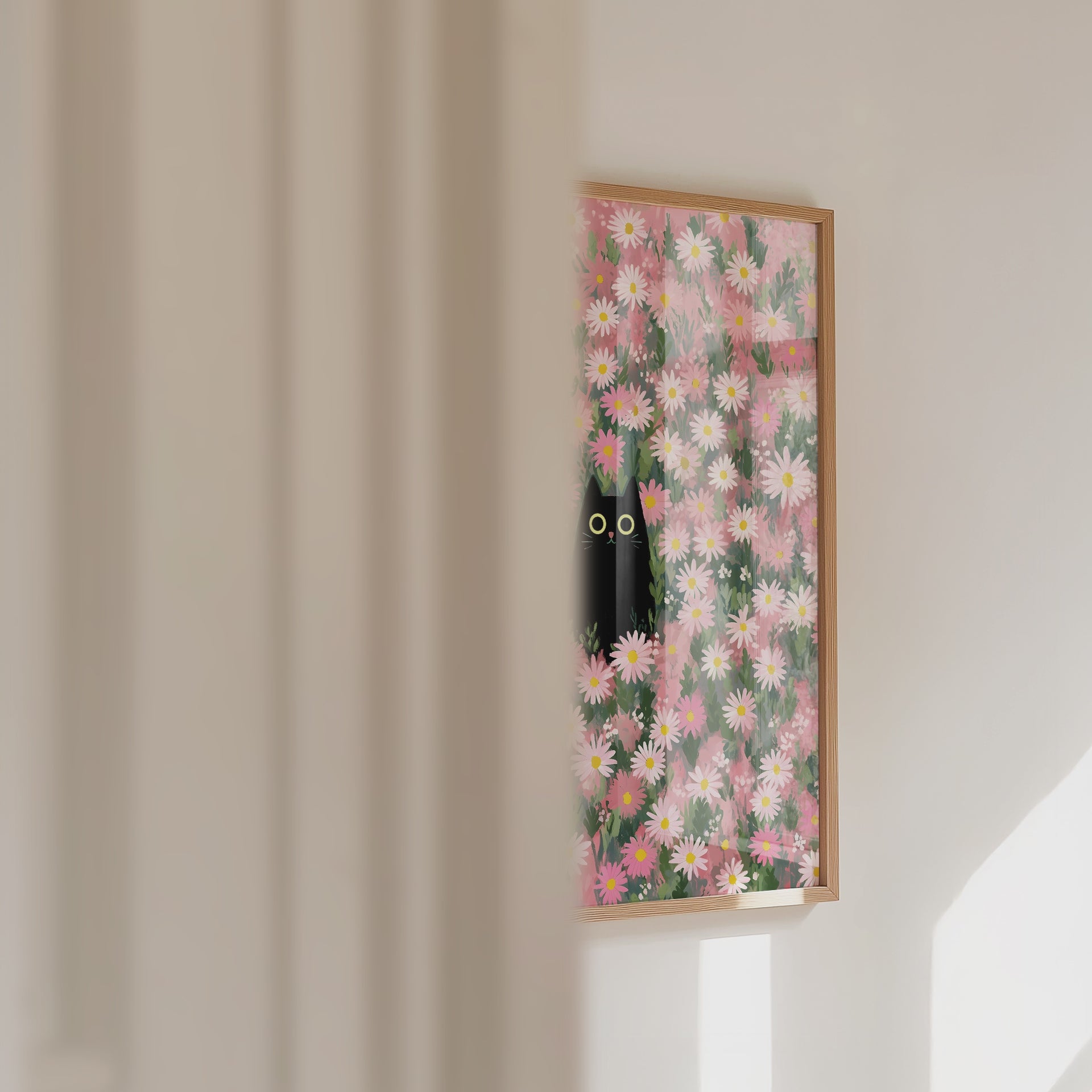 Hidden Cat in Daisy Meadow Poster – väggvideo