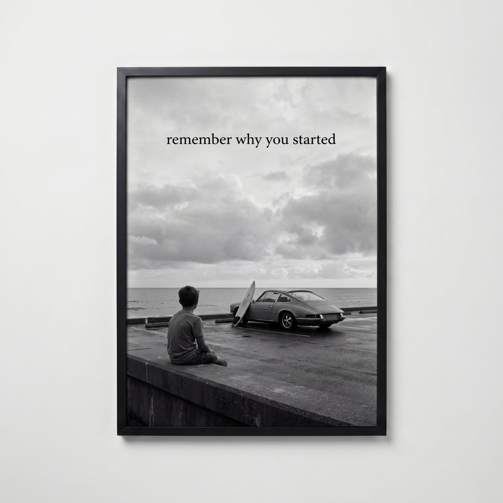 Remember Why You Started Poster – svart ram