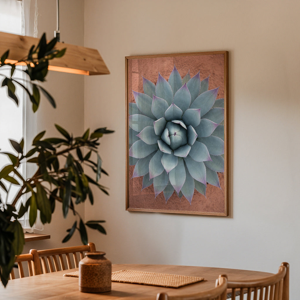 Sage Rosette Poster - agavemotiv pa vagg i stilren miljo, fri frakt over 499 kr