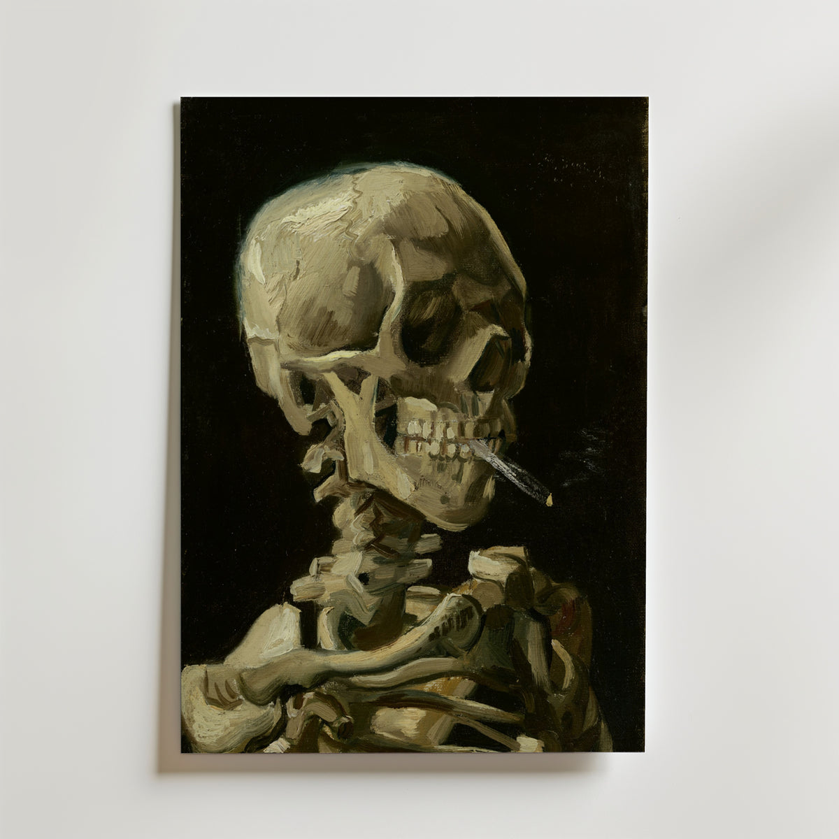Van Gogh Skeleton With Burning Cigarette Poster – utan passepartout