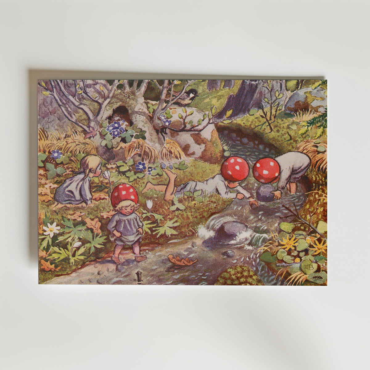 Elsa Beskow Tomtebobarnen vid Skogsbäcken Poster – utan passepartout