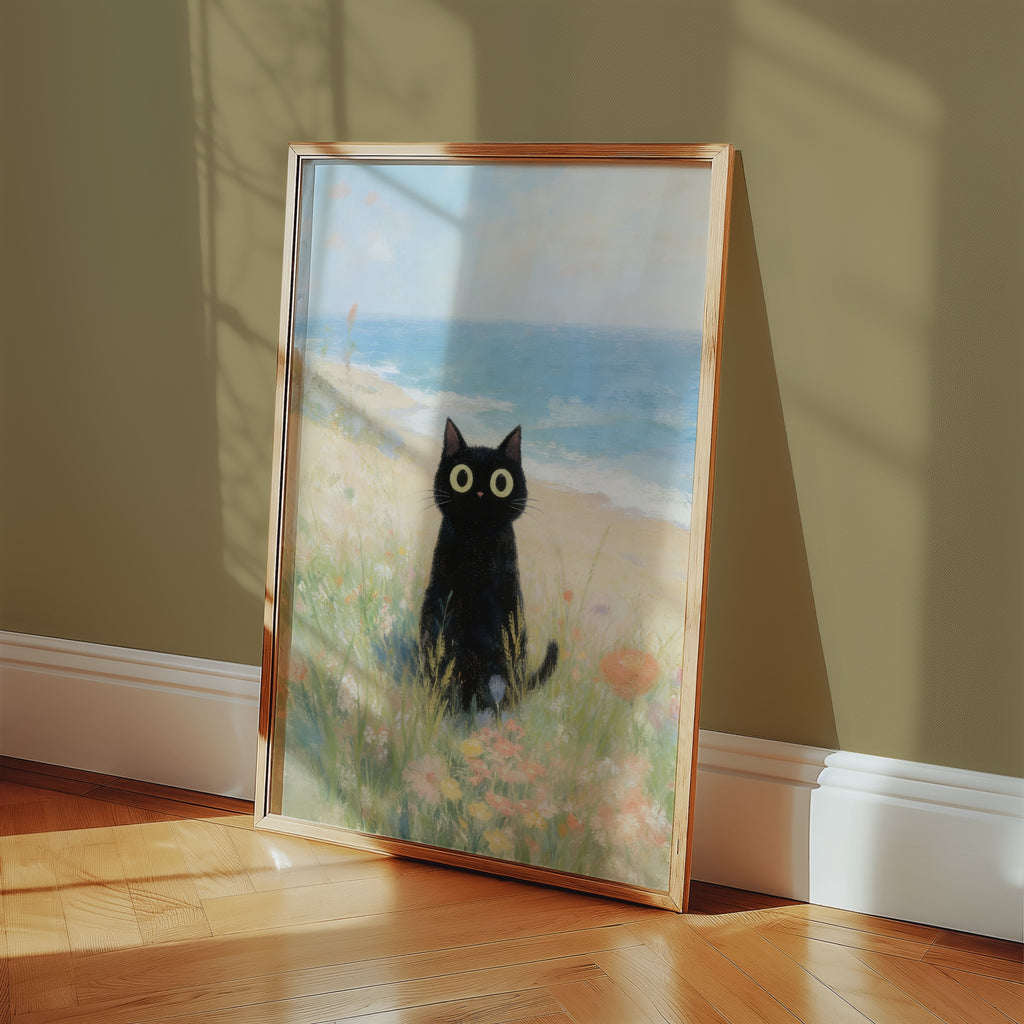 Seaside Meadow Cat Poster room view 2