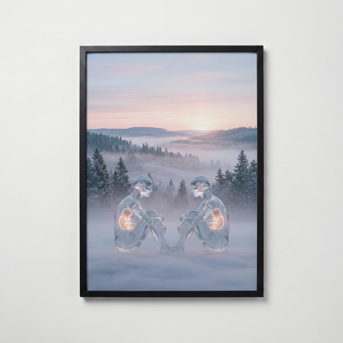 Still Reflection Poster i svart ram, tryckt i Sverige