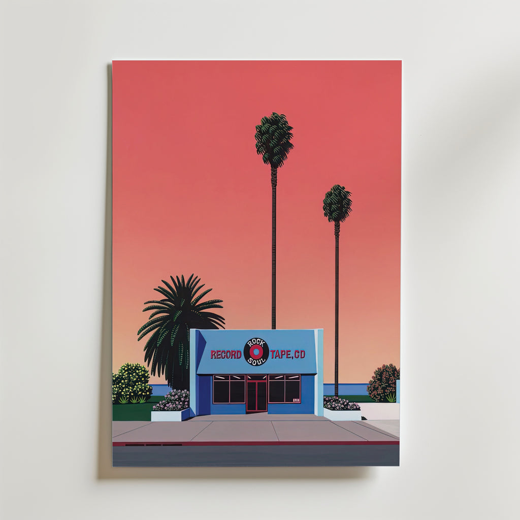 Hiroshi Nagai Sunset Record Store - utan passepartout