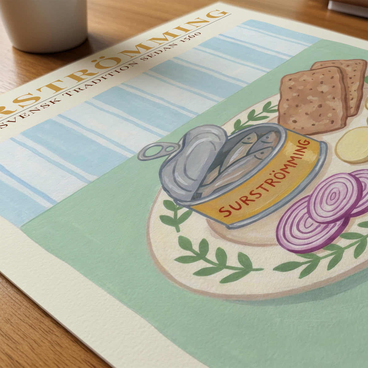 Surströmming poster på skrivbord från Bozetto i hög kvalitet