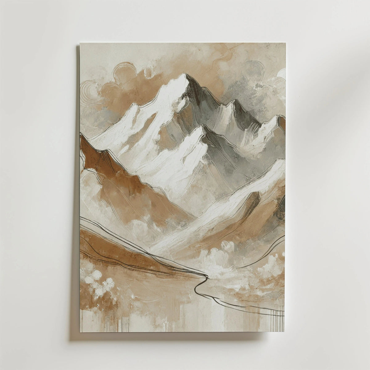 Abstract Mountains – stilfullt konsttryck från Bozetto, tryckt på matt finpapper