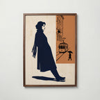 Wall Lean Poster – siluettavla i valnötsram, fri frakt över 499 kr