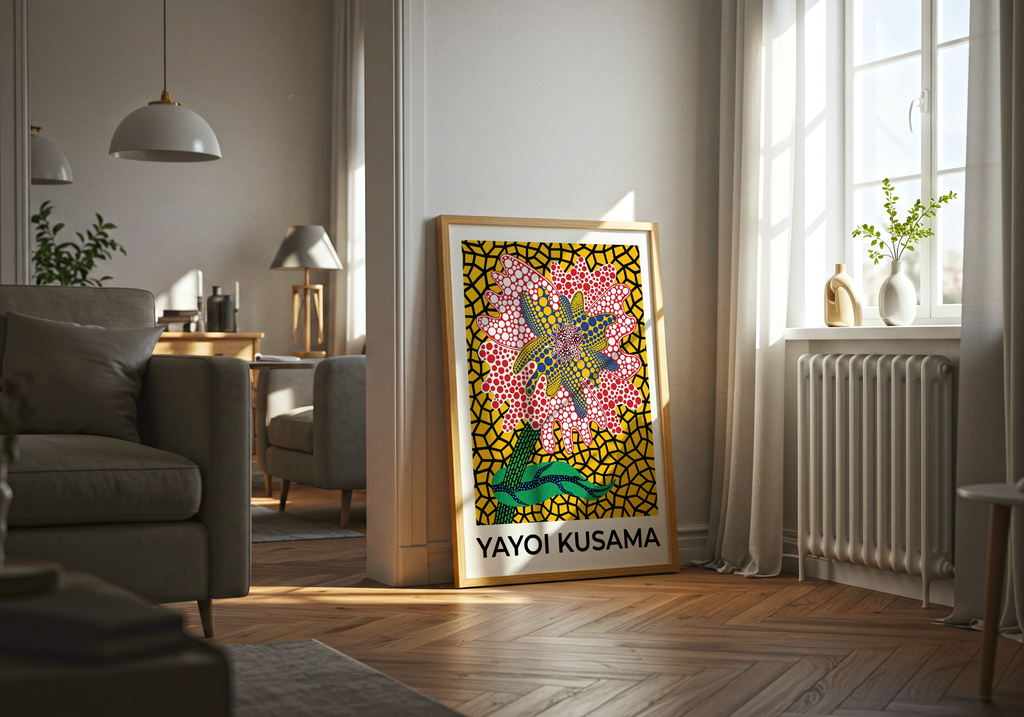Yayoi Kusama Yellow Garden – affisch med stilfullt motiv från Bozetto i hög kvalitet