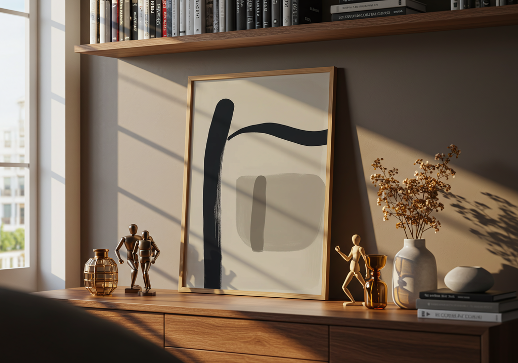 Minimal Abstract poster visad rakt fram – Bozetto affisch i hög tryckkvalitet i hög tryckkvalitet