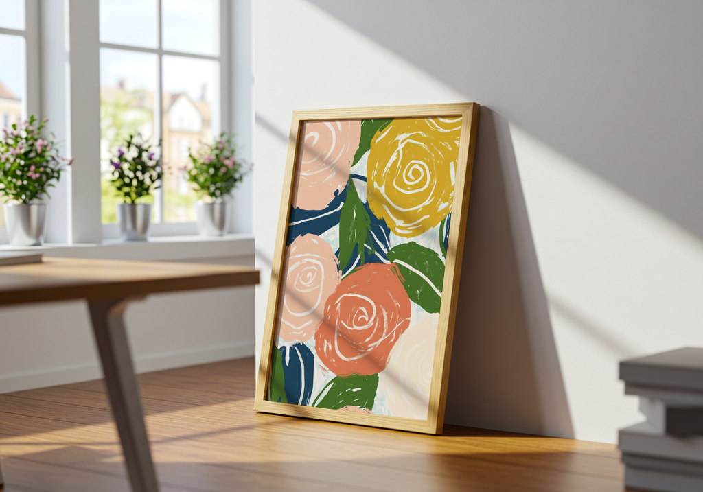 Floral Harmony poster visad rakt fram – Bozetto affisch i hög tryckkvalitet i hög tryckkvalitet