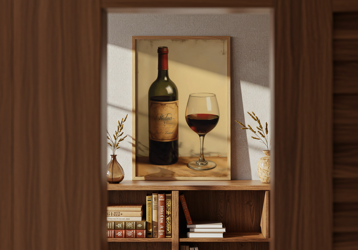 Classic Red Wine poster visad rakt fram – Bozetto affisch i hög tryckkvalitet i hög tryckkvalitet