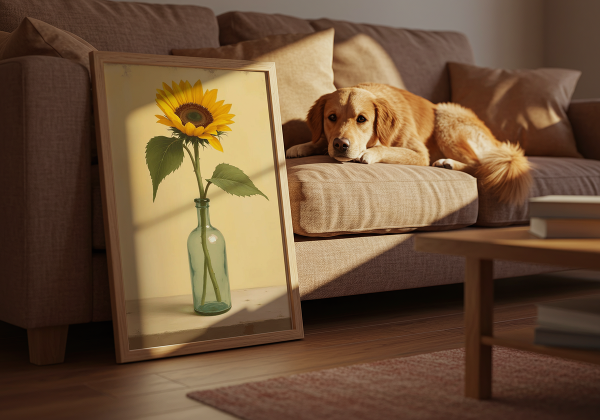 Minimalist glass vase poster visad rakt fram – Bozetto affisch i hög tryckkvalitet