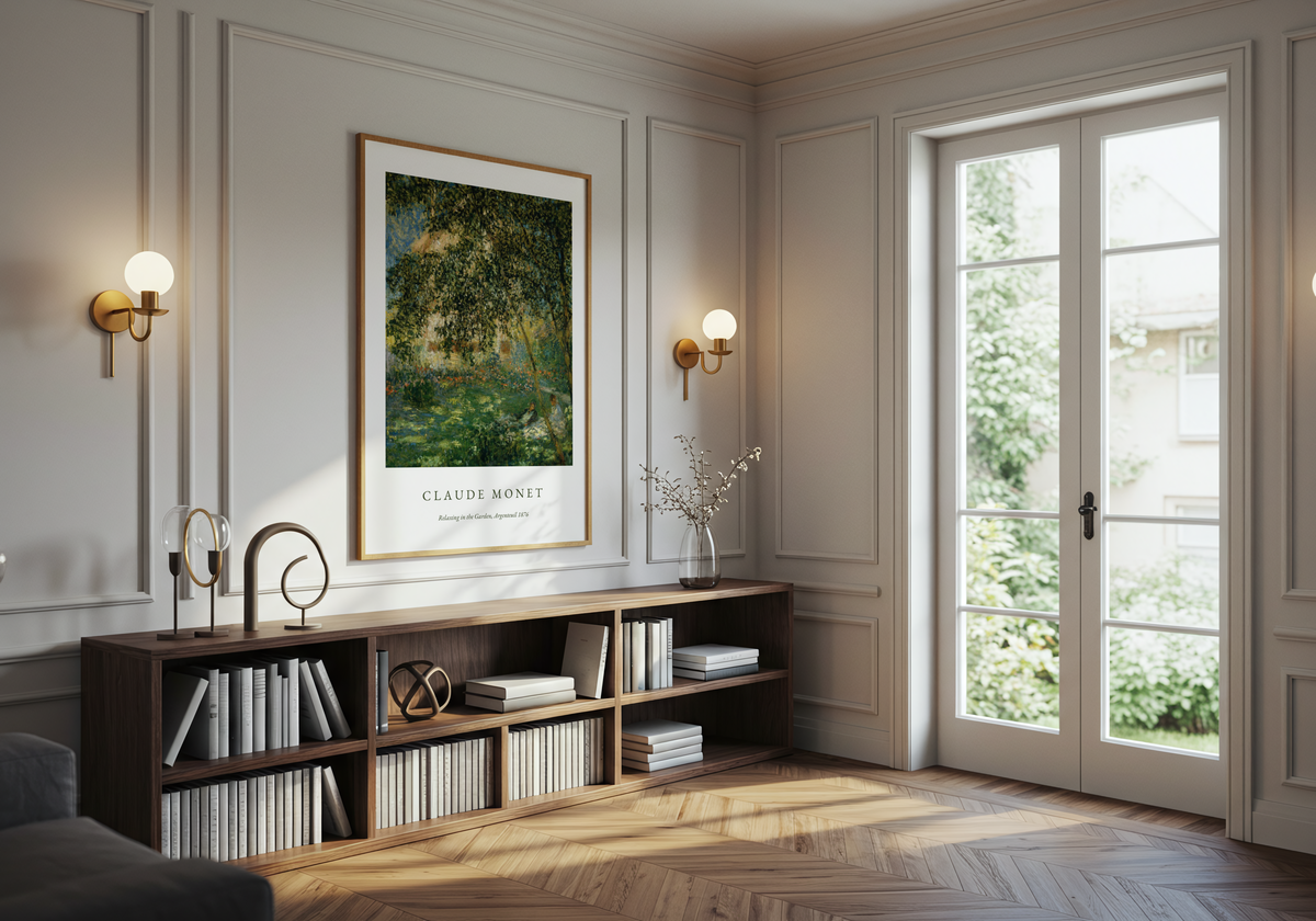Claude Monet Relaxing In – affisch med stilfullt motiv från Bozetto i hög kvalitet