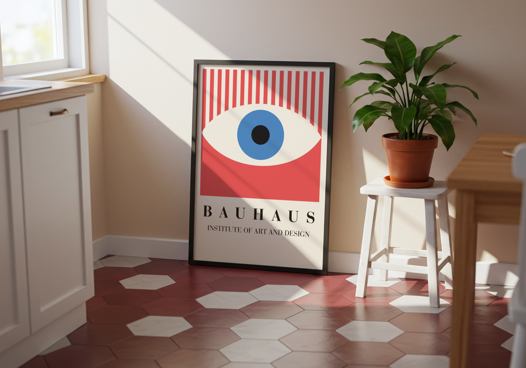 Bauhaus Eye Design poster visad rakt fram – Bozetto affisch i hög tryckkvalitet i hög tryckkvalitet
