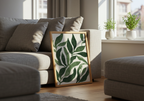 Green Botanical Leaf poster visad rakt fram – Bozetto affisch i hög tryckkvalitet