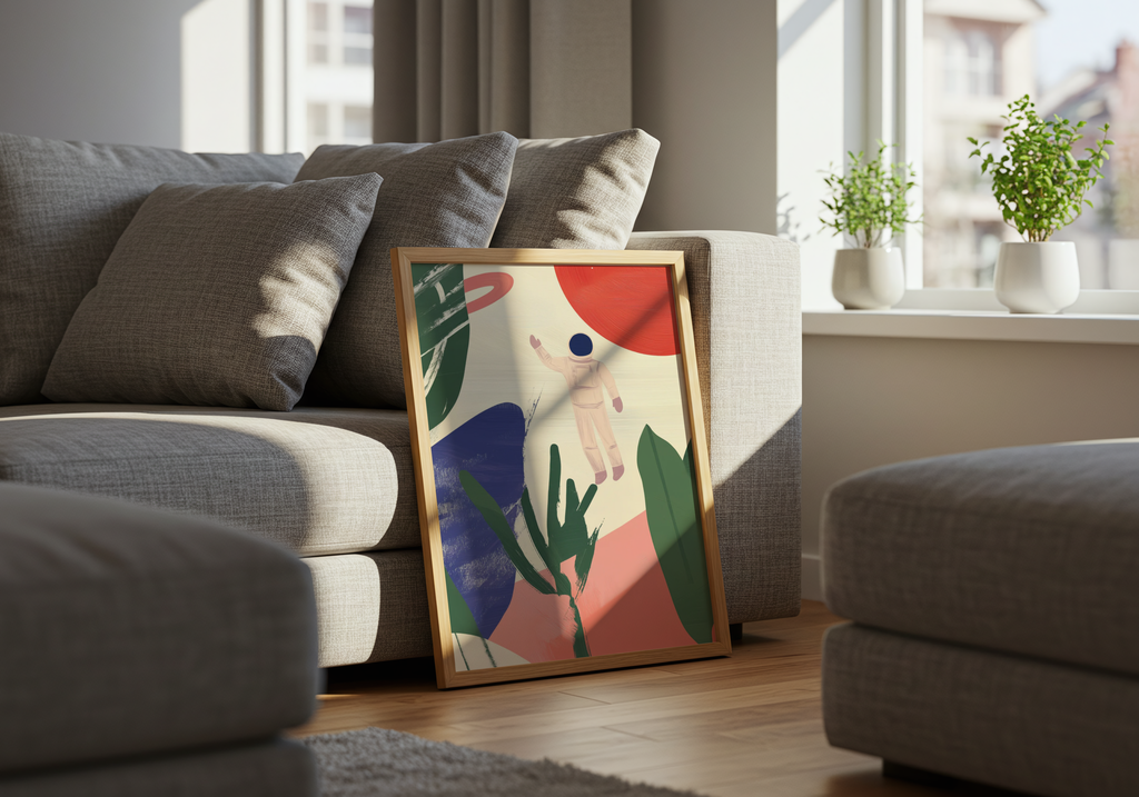 The Astronaut’s Eden poster visad rakt fram – Bozetto affisch i hög tryckkvalitet