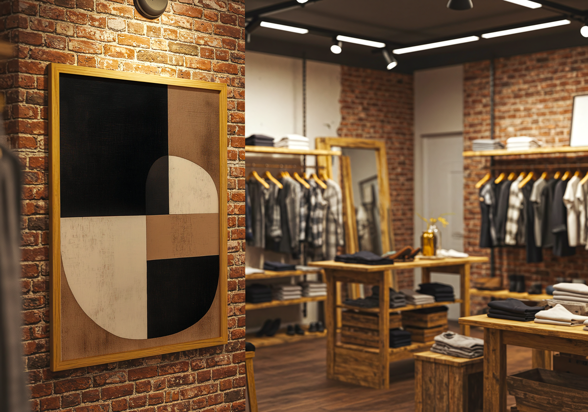 Abstract Brown Shapes – affisch med snyggt motiv, köp enkelt hos Bozetto i flera storlekar